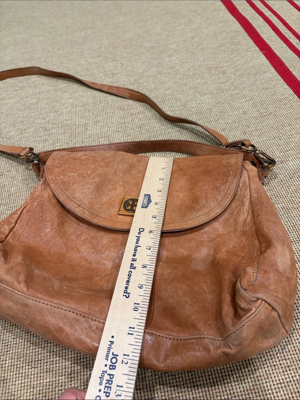 Tory Burch Designer Foldover Convertible Flap Crossbody Purse Leather Bag